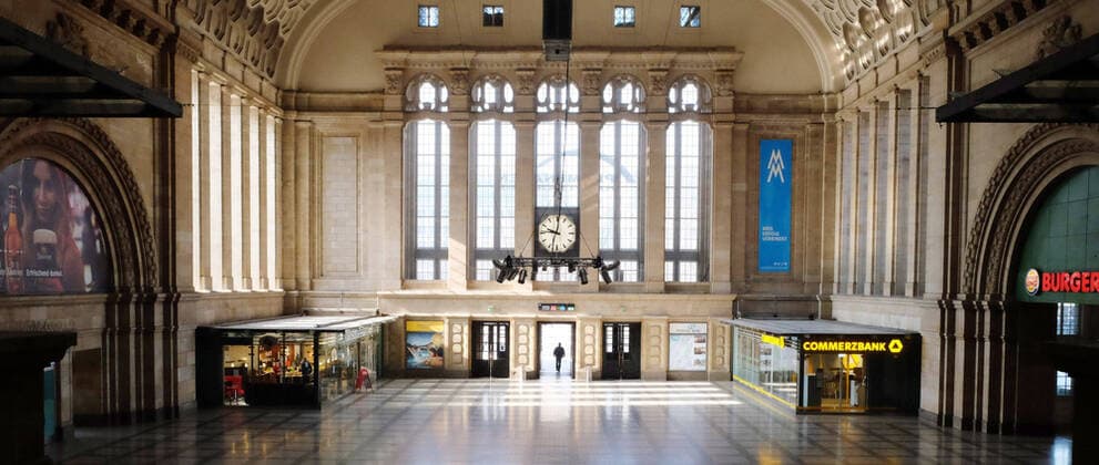 Leipzig, 07 04 2020, Hauptbahnhof, Tuesday morning , Measures against the spread of the corona virus In the picture