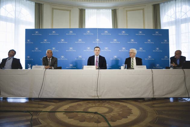 Federal Health Minister Jens Spahn CDU at a government press conference in the State Ministry of Baden Wuerttemberg in Stuttgart on 07 04 2020 Stuttgart Germany Copyright: xXanderxHeinl photothek.netx