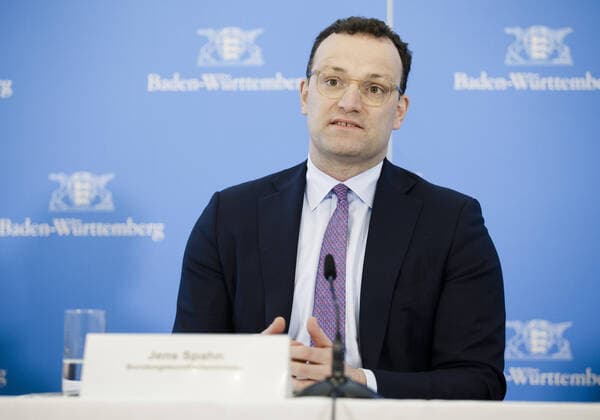 Federal Health Minister Jens Spahn CDU at a government press conference in the State Ministry of Baden Wuerttemberg in Stuttgart on 07 04 2020 Stuttgart Germany Copyright: xXanderxHeinl photothek.netx