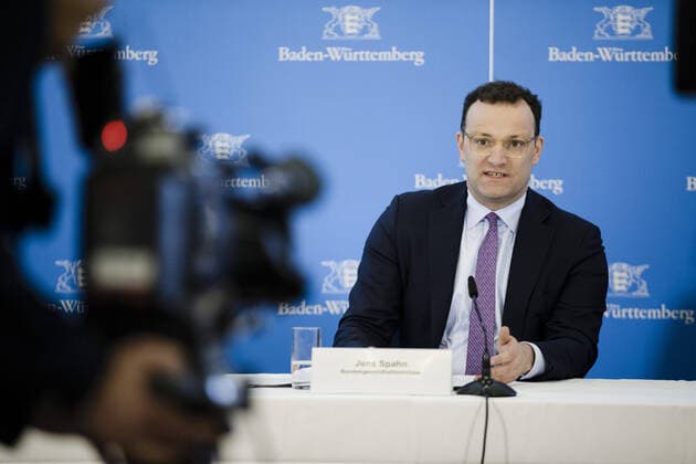 Federal Health Minister Jens Spahn CDU at a government press conference in the State Ministry of Baden Wuerttemberg in Stuttgart on 07 04 2020 Stuttgart Germany Copyright: xXanderxHeinl photothek.netx