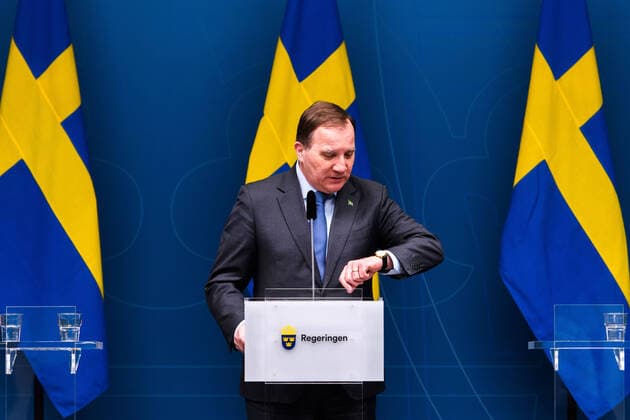 200407 Stefan Löfven, Prime Minister, at a press conference with the Swedish government regarding the coronavirus, Covid 19, on April 7, 2020 in Stockholm Photo Maxim ThorÃ BILDBYRAN kod MT bbeng press conference the government policy corona virus coronaviruset covid 19 press conference public events coronavirus Minister,,  Copyright: MAXIMxTHORE 47121935st