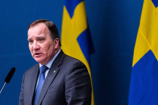 200407 Stefan Löfven, Prime Minister, at a press conference with the Swedish government regarding the coronavirus, Covid 19, on April 7, 2020 in Stockholm Photo Maxim ThorÃ BILDBYRAN kod MT bbeng press conference the government policy corona virus coronaviruset covid 19 press conference public events coronavirus,  Copyright: MAXIMxTHORE 47122039st