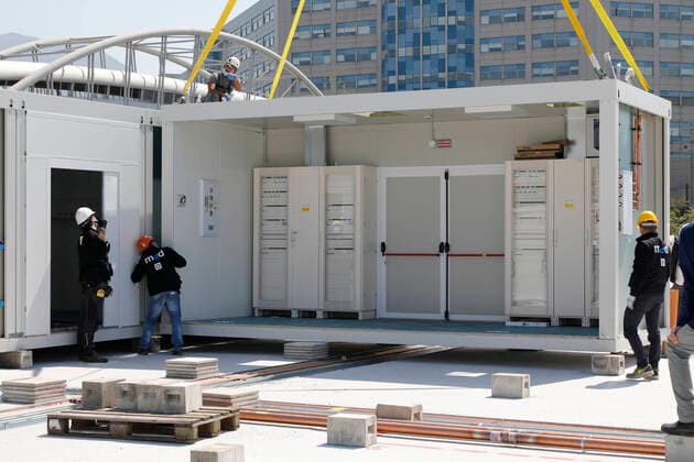April 7, 2020, Naples, CAMPANIA, ITALY: 07 04 2020 Naples, 50 trucks containing medical equipment have arrived from Veneto for the preparation of the Ospedale del Mare in Ponticelli which will soon become a Covid center. All the material was purchased from the Campania Region. Naples ITALY - ZUMAs236 20200407_zap_s236_026 Copyright: xFabioxSassox
