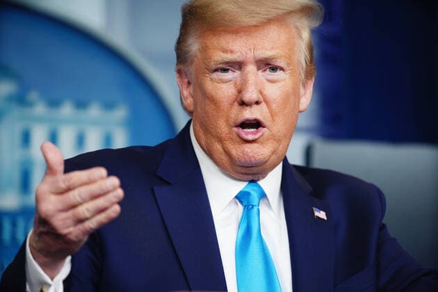 April 7, 2020, Washington, District of Columbia, USA: United States President Donald J. Trump, joined by members of the Coronavirus Task Force, delivers remarks on the COVID-19 pandemic in the James S. Brady Press Briefing Room of the White House in Washington, DC, USA, 07 April 2020 Washington USA - ZUMAs152 20200407_zaa_s152_051 Copyright: xJimxLoscalzox