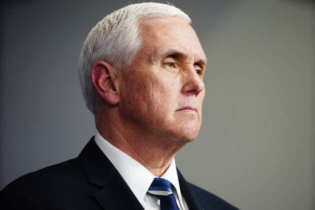 April 7, 2020, Washington, District of Columbia, USA: United States Vice President Mike Pence listens as US President Donald J. Trump, joined by members of the Coronavirus Task Force, delivers remarks on the COVID-19 pandemic in the James S. Brady Press Briefing Room of the White House in Washington, DC, USA, 07 April 2020 Washington USA - ZUMAs152 20200407_zaa_s152_059 Copyright: xJimxLoscalzox