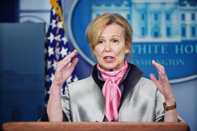 April 7, 2020, Washington, District of Columbia, USA: Dr. Deborah L. Birx, White House Coronavirus Response Coordinator, joined by members of the Coronavirus Task Force, delivers remarks on the COVID-19 pandemic in the James S. Brady Press Briefing Room of the White House in Washington, DC, USA, 07 April 2020 Washington USA - ZUMAs152 20200407_zaa_s152_072 Copyright: xJimxLoscalzox