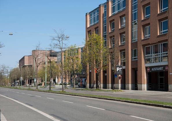 Munich Haidhausen, Gasteig Cultural Centre and Hilton Hotel on Rosenheimer Strasse