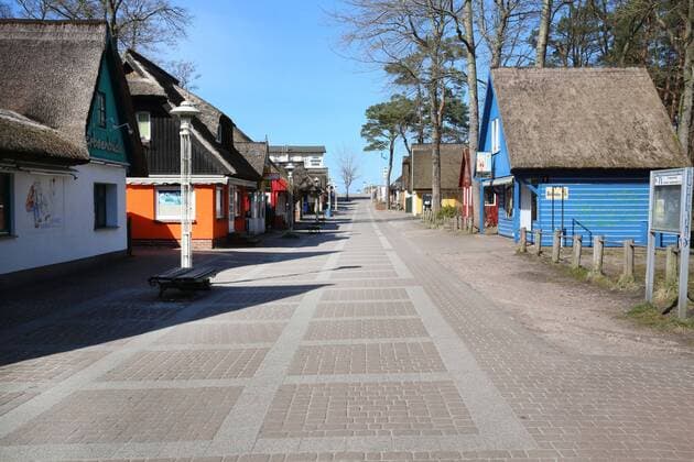 Nothing goes more at the sea View on Tuesday 07 04 2020 of the almost empty Baltic resort of Prerow County Vorpommern Rügen The town currently provides a foretaste of the upcoming Easter weekend According to a regulation of the local government, locals will no longer be allowed to take long walks on the beach