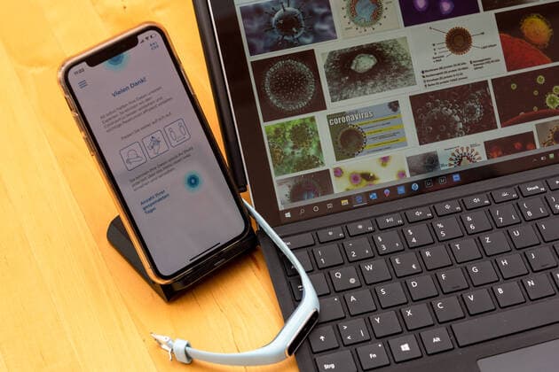 A new smartphone app from the Robert Koch Institute has been made available for free download for smartphones With the data from people who use a fitness tracker, the RKI can draw conclusions about the course of the corona pandemic and develop strategies to contain the disease The RKI is calling for voluntary donations of the tracker data to Kiel Drill ground Schleswig Holstein Germany