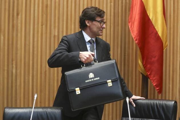 Spanish Health Minister, Salvador Illa, appears before the Health Commission at the Lower House in Madrid, Spain, 08 April 2020. Spanish Health Minister press conference !ACHTUNG: NUR REDAKTIONELLE NUTZUNG!  Copyright: xKikoxHuescax(es-ES)x GRAF7275 20200408-637219478472934733