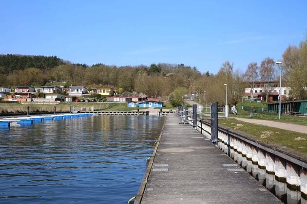 Hardly anything going on at Kummerower See View on Wednesday 08 04 2020 of the town of Salem County Mecklenburg Lake District in the Mecklenburg Switzerland at Kummerower See The town currently provides a foretaste of the upcoming Easter weeke