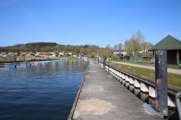 Hardly anything going on at Kummerower See View on Wednesday 08 04 2020 of the town of Salem County Mecklenburg Lake District in the Mecklenburg Switzerland at Kummerower See The town currently provides a foretaste of the upcoming Easter weeke