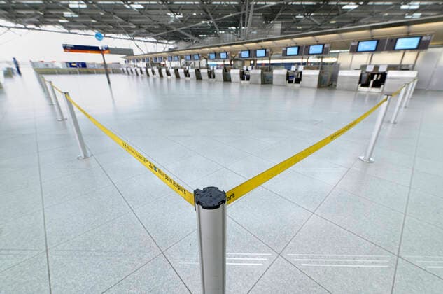 DEU , GERMANY Due to the Corona crisis Corona pandemic the Konrad Adenauer Airport Cologne Bonn Bonn is deserted Corona , 07 04 2020 DEU , GERMANY Due to the Corona crisis Pandemic the airport Cologne is deserted , 07 04 2020