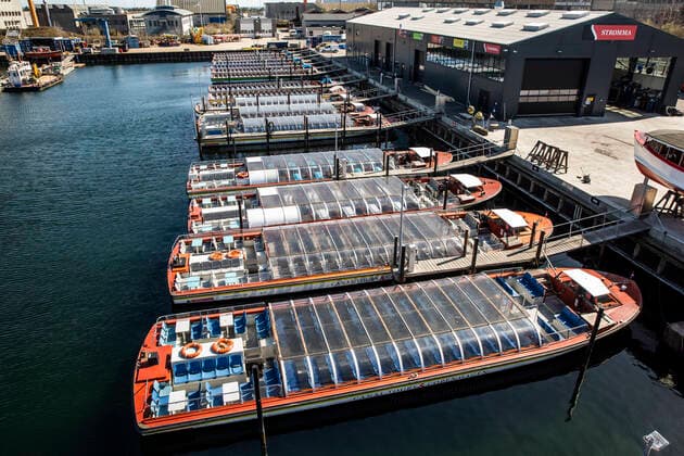 Stromma Canal Tours Copenhagens boat is quietly located at the Industrial Line in Copenhagen on Wednesday, April 8, 2020 Due to COVID 19, it is not possible to reach port roundtrip at Easter, Denmark,  Copyright: ÓlafurxSteinarxRyexGestsson ÓlafurxSteinarxGestssonx COP106 spdk20200408-145420-L