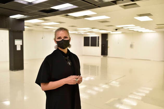 Respilon company representative Jana Zimova gives a briefing in Czech Technology Park, where company plans manufacturing lines capable of producing 100,000 nanoparticle respirators and face masks capable of protecting against the novel coronavirus, in Brno, Czech Republic, April 8, 2020. (CTKxPhoto VaclavxSalek) CTKPhotoP202004080512701 sal 01