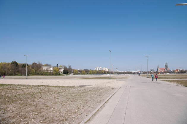 Munich, the empty Theresienwiese with Bavaria