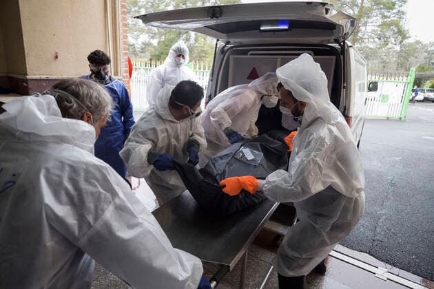 April 8, 2020, Tehran, Iran: A picture taken on 08 April 2020, shows a view of Tehran cemetery mortuary that morticians wash and prepare the dead bodies of the new coronavirus (COVID-19) victims to burial at Behesht-e Zahra Cemetery in southern Tehran, Iran. Media reported that Iran is one of the most affected by pandemic COVID-19 disease caused by the SARS-CoV-2 coronavirus. The trajectory of coronavirus infections in Iran appears to have started a gradual downward trend, the government said, but it warned the disease is far from being under control. According to the latest reports by the Iranian Ministry of Health, over 3,900 people have died from the coronavirus infection throughout the country. Tehran Iran - ZUMAf146 20200408_zip_f146_068 Copyright: xRouzbehxFouladix