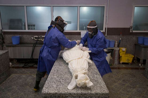 April 8, 2020, Tehran, Iran: A picture taken on 08 April 2020, shows a view of Tehran cemetery mortuary that morticians wash and prepare the dead bodies of the new coronavirus (COVID-19) victims to burial at Behesht-e Zahra Cemetery in southern Tehran, Iran. Media reported that Iran is one of the most affected by pandemic COVID-19 disease caused by the SARS-CoV-2 coronavirus. The trajectory of coronavirus infections in Iran appears to have started a gradual downward trend, the government said, but it warned the disease is far from being under control. According to the latest reports by the Iranian Ministry of Health, over 3,900 people have died from the coronavirus infection throughout the country. Tehran Iran - ZUMAf146 20200408_zip_f146_103 Copyright: xRouzbehxFouladix