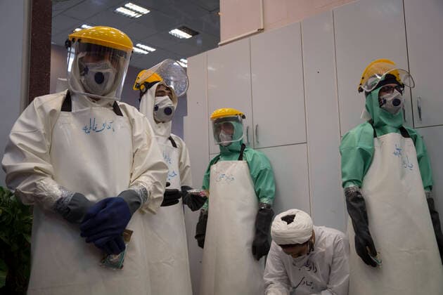 April 8, 2020, Tehran, Iran: A picture taken on 08 April 2020, shows a view of Tehran cemetery mortuary that morticians wash and prepare the dead bodies of the new coronavirus (COVID-19) victims to burial at Behesht-e Zahra Cemetery in southern Tehran, Iran. Media reported that Iran is one of the most affected by pandemic COVID-19 disease caused by the SARS-CoV-2 coronavirus. The trajectory of coronavirus infections in Iran appears to have started a gradual downward trend, the government said, but it warned the disease is far from being under control. According to the latest reports by the Iranian Ministry of Health, over 3,900 people have died from the coronavirus infection throughout the country. Tehran Iran - ZUMAf146 20200408_zip_f146_110 Copyright: xRouzbehxFouladix