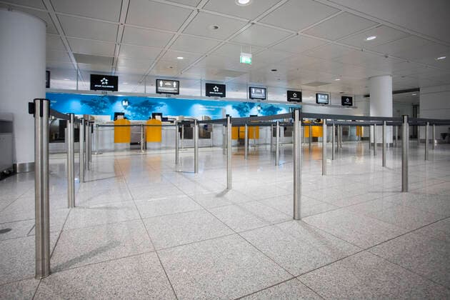 Corona pandemic, Munich Airport, deserted 17 04 2020