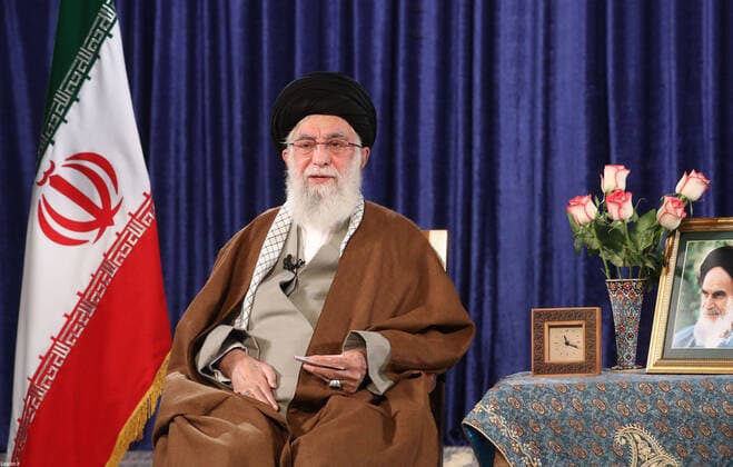 April 9, 2020, Tehran, Iran: In this picture released by the official website of the office of the Iranian supreme leader, Supreme Leader Ayatollah ALI KHAMENEI addresses the nation in a televised speech, in Tehran, Iran. Iran s supreme leader suggested Thursday that mass gatherings in the Islamic Republic may be barred through the holy Muslim fasting month Ramadan amid the new coronavirus pandemic. Tehran Iran - ZUMAi98_ 20200409_zih_i98_010 Copyright: xIranianxSupremexLeader SxOfficex