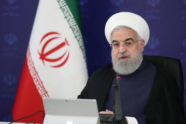 April 8, 2020, Tehran, Iran: Iranian President, HASSAN ROUHANI, speaks during the National Committee Against the Coronavirus (COVID-19), in Tehran, Iran. Tehran Iran - ZUMAi98_ 20200408_zih_i98_010 Copyright: xIranianxPresidencyx