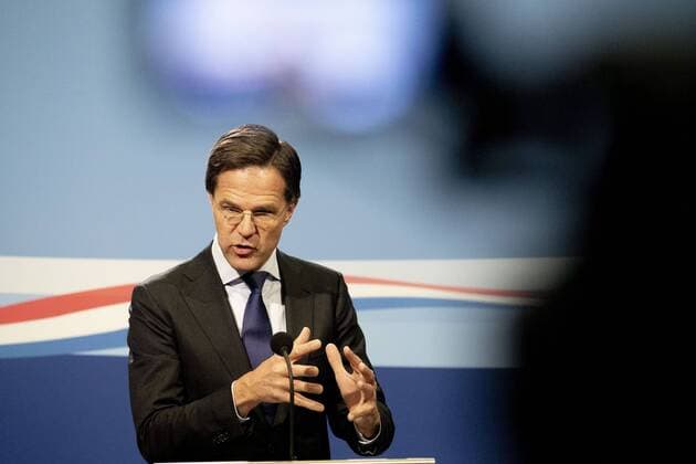 THE HAGUE, Nieuwspoort, 09-04-2020, Minister Pesident Mark Rutte at the pressconference after the Ministerraad. Pressconference Mark Rutte  x7758943x Copyright: