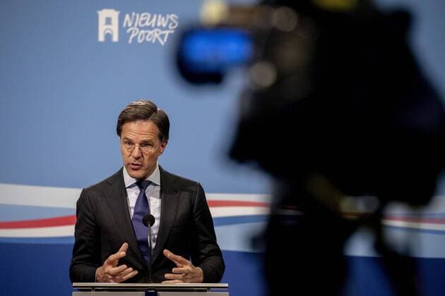 News Bilder des Tages THE HAGUE, Nieuwspoort, 09-04-2020, Minister Pesident Mark Rutte at the pressconference after the Ministerraad. Pressconference Mark Rutte  x7758950x Copyright: