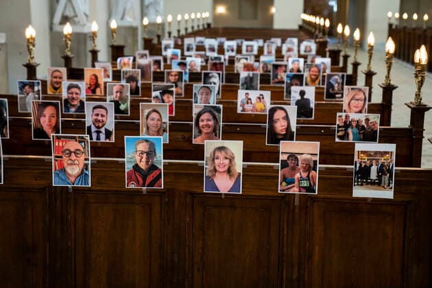 County Prosecutor Anders Gadegaard and Copenhagen Cathedral held Easter service in front of a congregation of selfies on Thursday, April 9, 2020 Due to COVID 19, Our Ladys church inspired by an Italian church held the devotional on Thursday before a congregation that had sent selfies to the church, Denmark,  Copyright: MartinxSylvestx COP101 spdk20200409-163247-L