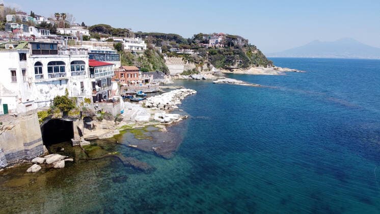 April 9, 2020, Napoli, CAMPANIA, ITALIA: 09 04 2020 Naples, along the coast of Mergellina and Marechiaro, the only place in the world where you can swim among the remains of ancient Roman walls, returned to splendor thanks to the lack of people and illegal discharges in the days of the pandemic quarantine for the Covid-19 virus. Napoli ITALIA - ZUMAs236 20200409_zap_s236_061 Copyright: xFabioxSassox