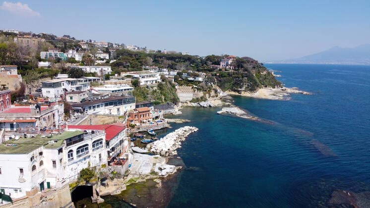 April 9, 2020, Napoli, CAMPANIA, ITALIA: 09 04 2020 Naples, along the coast of Mergellina and Marechiaro, the only place in the world where you can swim among the remains of ancient Roman walls, returned to splendor thanks to the lack of people and illegal discharges in the days of the pandemic quarantine for the Covid-19 virus. Napoli ITALIA - ZUMAs236 20200409_zap_s236_087 Copyright: xFabioxSassox
