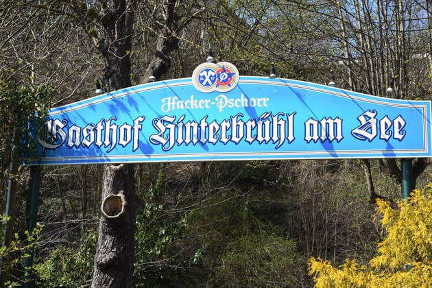 Maria Einsiedel Wegen Corona Virus Closed Gasthof Hinterbruehl at the lake Munich 09 04 20 Munich