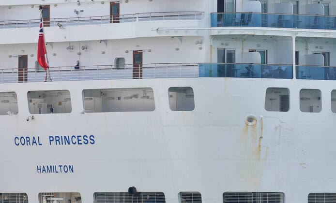 April 9, 2020, Miami Beach, Florida, United States Of America: MIAMI BEACH, FL - APRIL 09: COVID-19: Barred from Miami hotels, 13 Coral Princess passengers will stay on ship for 14 more days on April 09, 2020 in Miami Beach, Florida..People: Coral Princess Miami Beach United States Of America - ZUMAn287 20200409_zaa_n287_004 Copyright: xSMGx