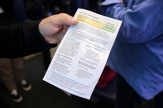 April 9, 2020, Washington, District of Columbia, USA: An informational note that was given to members of the media after the White House administered a test for COVID-19 ahead of the Coronavirus Task Force press briefing at the White House in Washington, DC, on April 9, 2020 in Washington, DC Washington USA - ZUMAs152 20200409_zaa_s152_023 Copyright: xOliverxContrerasx