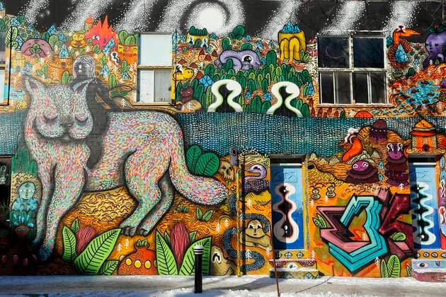 Mural painting, Montreal, Province of Quebec, Canada, North America Copyright: imageBROKER/GuentherxSchwermer iblgsc05115635.jpg