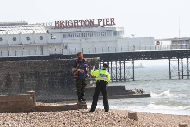 . 10 04 2020. Brighton , United Kingdom. Brighton , United Kingdom, during the Good Friday Coronavirus Lockdown.  xStephenxLockx xi-Imagesx IIM-21007-0049