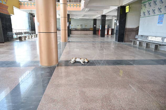 April 11, 2020, Prayagraj, Uttar Pradesh, India: Prayagraj: A deserted view of Prayagraj Sangam railway terminal during a government-imposed nationwide lockdown as a preventive measure against the COVID-19 coronavirus, in Allahabad on Saturday, April 11,2020. Prayagraj India - ZUMAv115 20200411_zap_v115_013 Copyright: xPrabhatxKumarxVermax