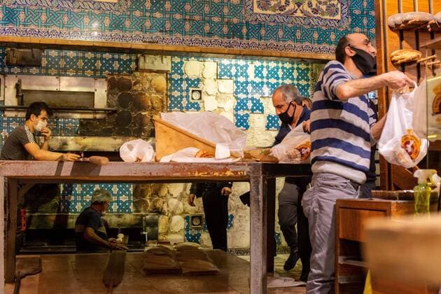 April 11, 2020: Citizens seen rushing into bakeries and supermarkets hours before the two days curfew at midnight on Friday, April 10, in Istanbul, TURKEY. In order to prevent new type coronavirus pandemic, the Ministry of Interior has decided to take additional measures. In this context, curfews will be imposed for 48 hours in 31 provinces with metropolitan status from April,10th midnight. Total number of registered cases in country reaches 47,029 as 4,747 more people test positive for virus. Turkey confirmed that 98 more people died from the coronavirus in the country over the past 24 hours, bringing the death toll to 1,006, on April,10 2020. - ZUMAi72_ 20200411_znp_i72_002 Copyright: xTolgaxIldunx