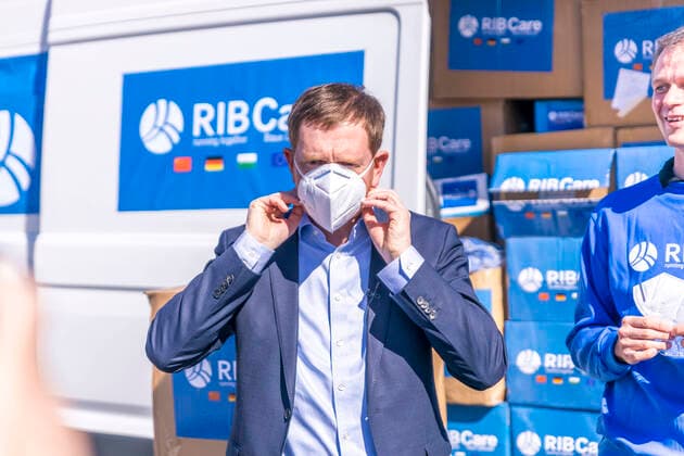 Saxonys Prime Minister Michael Kretschmer CDU receives on Saturday, 11 April 2020 in the rio