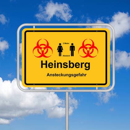 Place name sign, Heinsberg, Gangelt, Biohazard, Corona Hochburg, McPKST McPKST
