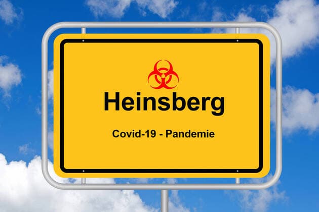 Place name sign, Heinsberg, Gangelt, Biohazard, Corona Hochburg, McPKST McPKST