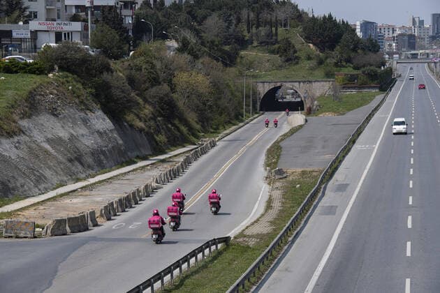 Istanbul™s normally crowded but now mostly deserted streets after the two-day curfew declared by the government to slow coronavirus spread in Turkey, Saturday, April 11, 2020. Copyright: AkinxCeliktas 16717902