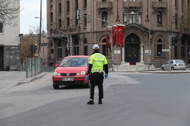 Turkey™s capital Ankara™s normally crowded but now mostly deserted streets after the two-day curfew declared by the government to slow coronavirus spread, in Ankara, Saturday, April 11, 2020. 16718087
