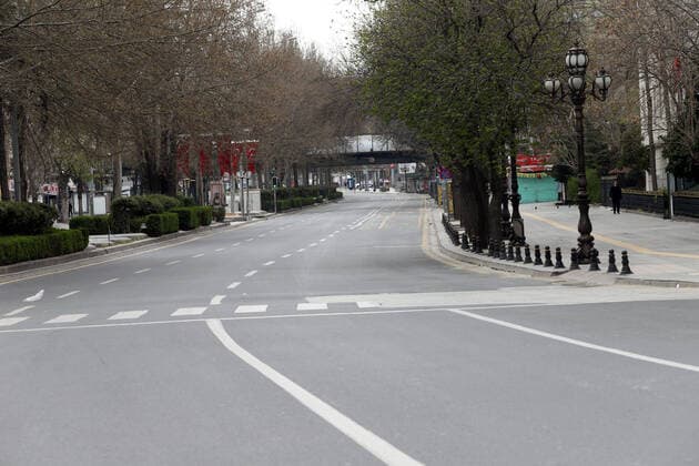 (200411) -- ANKARA, April 11, 2020 -- Photo taken on April 11, 2020 shows an empty road under a two-day curfew in Ankara, Turkey. Turkish Health Minister Fahrettin Koca on Saturday confirmed 5,138 new COVID-19 cases and 95 more deaths from the novel coronavirus in Turkey. The total number of confirmed COVID-19 cases in Turkey rose to 52,167, while the death toll surged to 1,101, Koca tweeted. TURKEY-ANKARA-COVID-19-CASES zhengsiyuan 