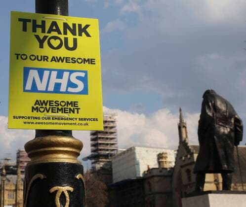 April 11, 2020, London, United Kingdom: On the eve of Easter Sunday, London is still in Lockdown. The message from the UK government is STAY HOME - PROTECT THE NHS - SAVE LIVES , while messages thanking the NHS appear in windows and on the streets of London. London United Kingdom - ZUMA - S 20200411_mda_d158_294 Copyright: xPaolaxDesideriox