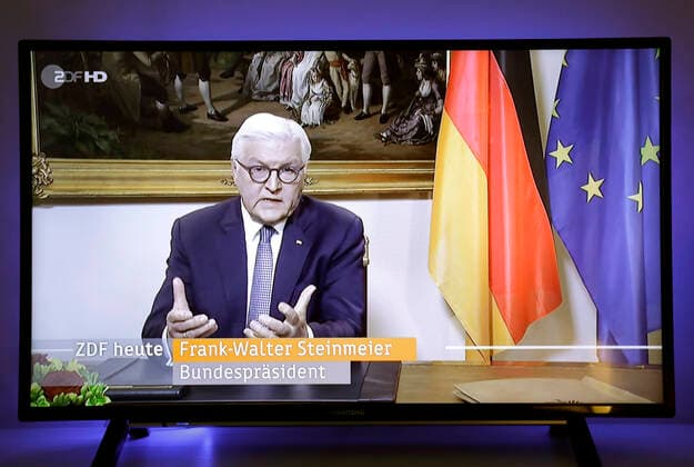 Fernsehansprache von Frank-Walter Steinmeier, Bundespraesident, SPD, waehrend der Corona-Krise, DEU, Berlin, 11.04.2020