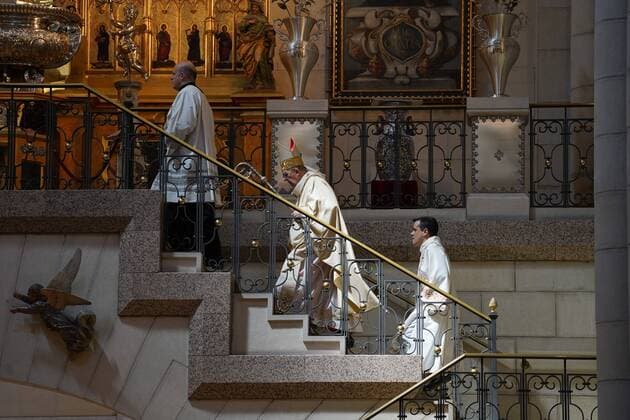 General Views of the Almudena Cathedral in Madrid where the mass of Easter Sunday was held, Sunday April 12, 2020 Cordon Press