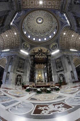 April 12, 2020 - Vatican City, Holy See - POPE FRANCIS celebrates Easter mass in an empty St. Peter s Basilica. After the mass Pope Francis delivers the blessing Urbi et Orbi . Credit Image: via ZUMA Wire) Italy - ZUMAi15_ 20200412_zaf_i15_060 Copyright: xEvandroxInettix
