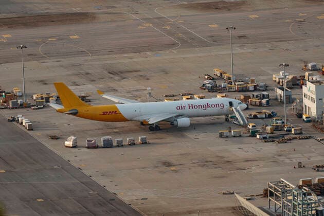 April 12, 2020, Hong Kong, China: Cargo items wait at the terminal of Hong Kong International airport. Airlines across the globe have cancelled flights, postponed or adjusted their services in response to the coronavirus outbreak. Hong Kong China - ZUMA 20200412_mda_j323_040 Copyright: xMayxJamesx
