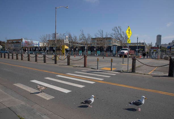 (200413) --SAN FRANCISCO, April 13, 2020 -- Photo taken on April 12, 2020 shows a view of the Fisherman s Wharf amid COVID-19 outbreak in San Francisco, the United States. (Photo by Xinhua) U.S.-SAN FRANCISCO-COVID-19 LixJianguo 